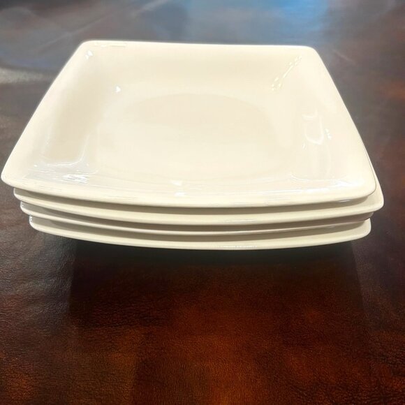 NWOT Sam & Squito  White Square Salad Dessert Plates Set of 4 - Picture 5 of 13
